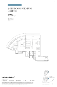 newport residences 2 bedroom premium study floorplan layout